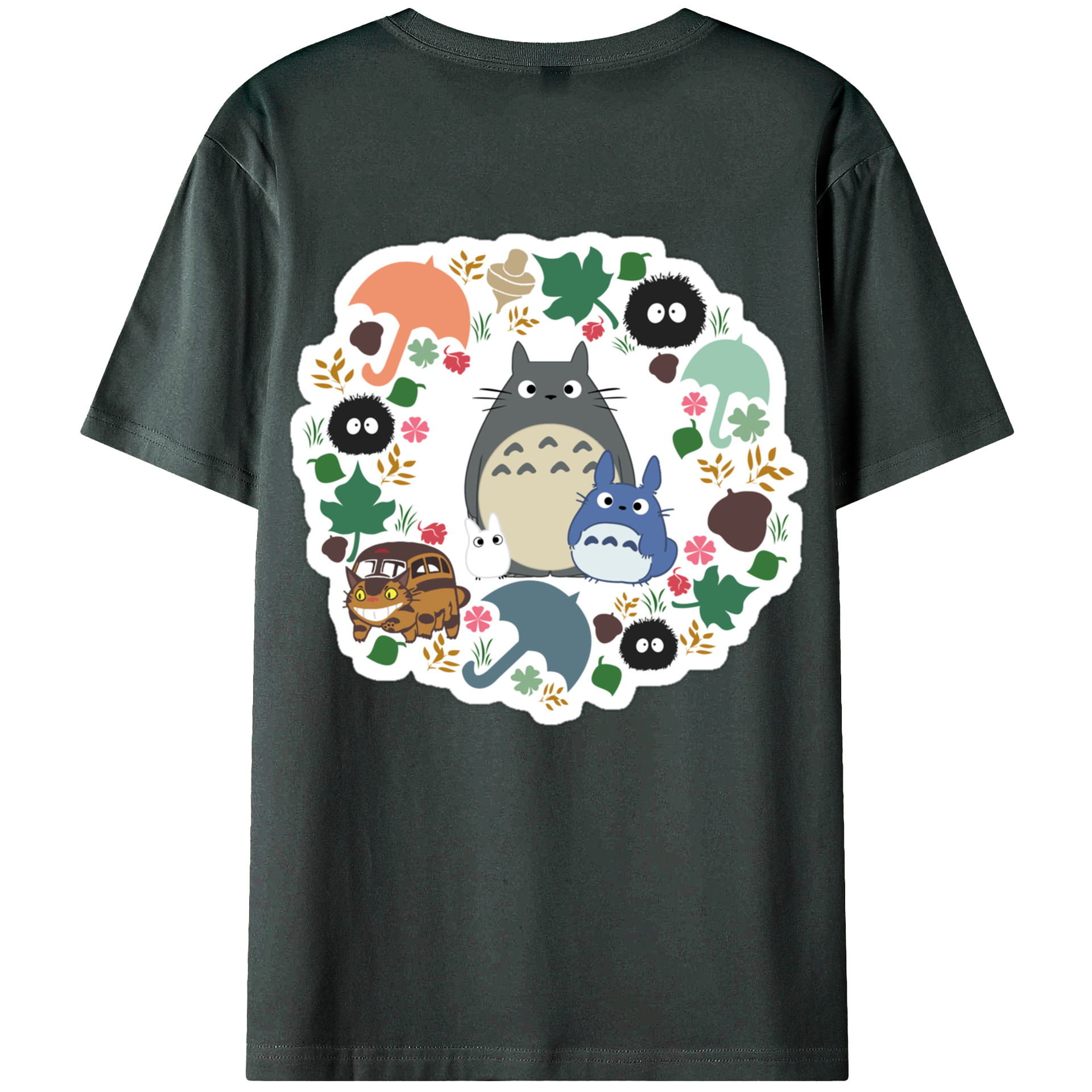 （画像用） となりのトトロ 草壁メイ 草壁サツキ My Neighbor Totoro Satsuki Kusakabe Mei Kusakabe 綿100％ メンズ半袖Tシャツ（バックプリント） 通気性